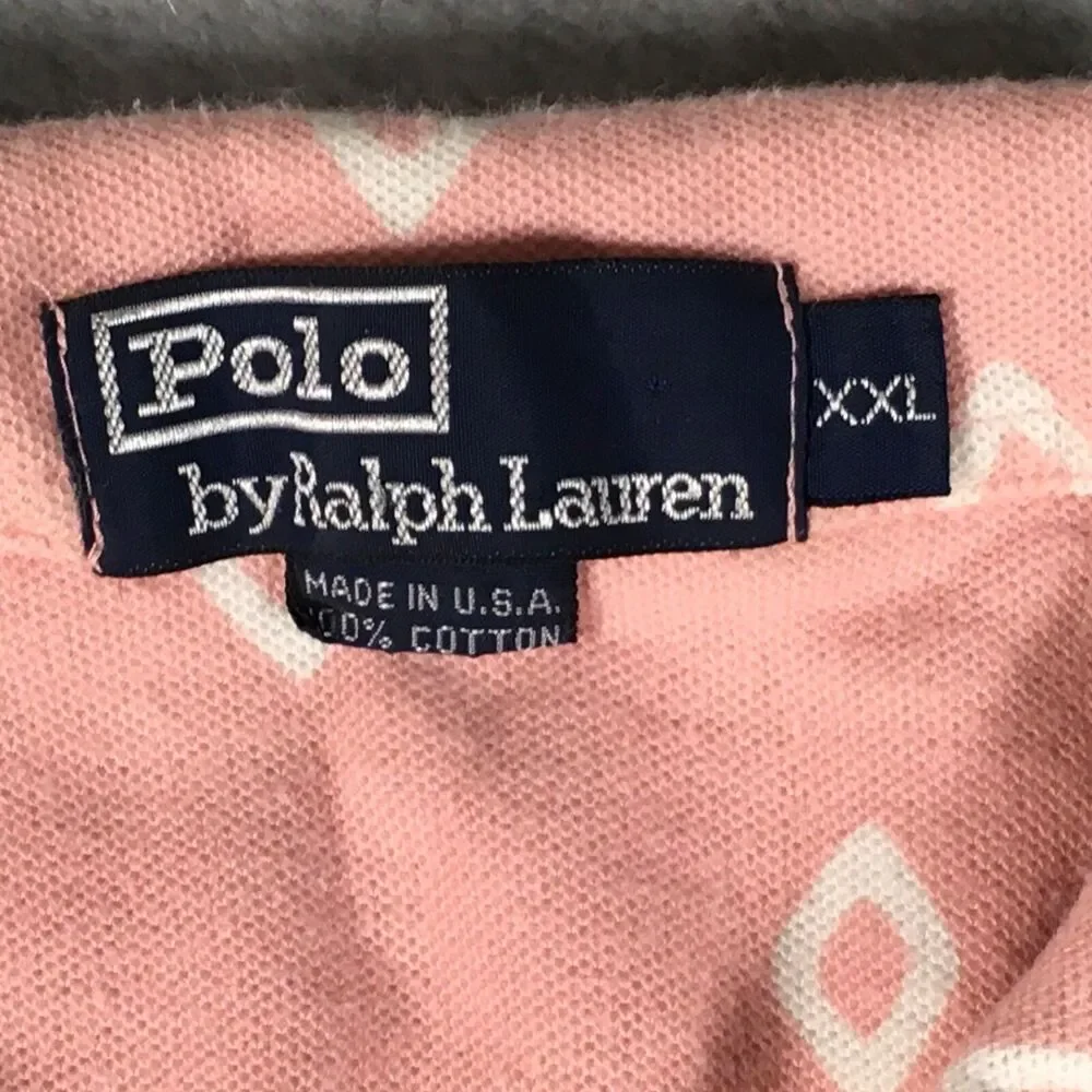 Vintage Polo Ralph Lauren Men's Pink Short Sleeve Cotton Polo Shirt - Size XXL